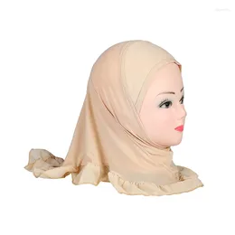 Ethnic Clothing H107 Muslim Small Baby Girls Full Cover Hijab Elastic Solid Underscarf Islamic HatsTurban Caps Headwrap Bonnet Scarf Shawl