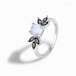 Cluster Rings TKJ 925 Sterling Silver Opal Ring Exquisite Women's Jewelry For Women Couple Valentine's Day Gift