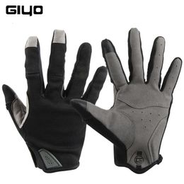 Sports Gloves Giyo Bicycle Full Finger Sport Gloves Breathable Cycling Long Mittens Bicicleta Touchscreen Road Bike Shock Absorbent Glove 231201