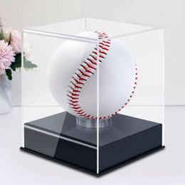 Badminton Sets Clear Baseball Holder Display Box with Bracket Dustproof Sport Supplies Golf Tennis Ball Transparent Case 231202