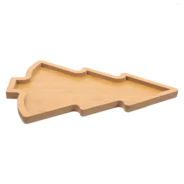 Plates Christmas Tree Tray Wood Dinner Plate Cutting Boards Xmas Shaped Fruit Wooden Dish Birthday Decoration For Girl
