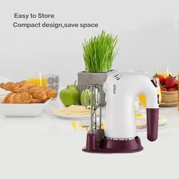 1pc Powerful 5-Speed Hand Mixer with Storage Base and Eject Button - Perfect for Whipping Dough, Cream, Cake, and Cookies