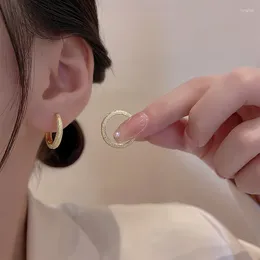 Hoop Earrings Exquisite Shiny Gold Colour Circle For Women Temperament Personality Exaggerated Big Earring Femme Fashion Jewellery