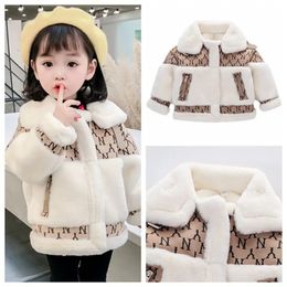 Down Coat 2023 Korean Autumn Winter Little Girl Jacket Faux Mink Fleece Baby Outerwear 16 Years Kids Infant Fur Outfit 231202