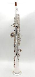 Eastern music pro silver plated Bb neck built in straight straight saxophone 111