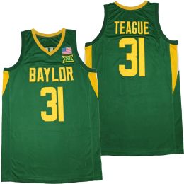 NCAA College Basketball Baylor 31 Io Teague Jersey University Pure Cotton Breathable Team Green Excellent Quality Size S-XXXL