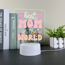 Decorative Best Mom 3D Acrylic LED Light Home Night Light Table Party Mother's Day Gift Decoration Bedside Light 231202