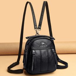 School Bags 4 In 1 Multifunctional Backpack Purses Female Shoulder Bag Fashion Ladies Small Rucksack Travel For Girls Messenger Sac