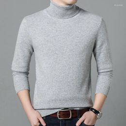 Men's Sweaters 2023 Brand Slim Fleecing Turtleneck Sweater Mens Winter Long Sleeve Warm Knit Classic Solid Casual Bottoming Shirt