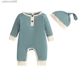 Clothing Sets 0-18 Months Autumn Newborn Infant Baby Boys Girls Romper Playsuit Overalls +Hat Cotton Long Sleeve Baby Jumpsuit Newborn ClothesL231202