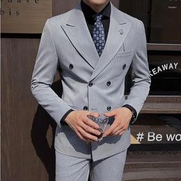 Men's Suits (Jacket Vest Pants) 7XL Design Men Business Costume Homme Wedding Dress Groom Tuxedo Slim Fit Prom Double Breasted Blazers