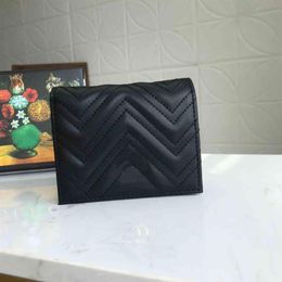 Luxury designer Marmont Wallet Case Top Quality Fashion Women Coin Purse Pouch Quilted Leather Mini Short Wallets Main Credit Card206b
