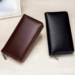 Wallets Original Men's Wallet Business Clutch Leather Purse For Male Fashion Man Card Holder With Phone Bag Solid Colours