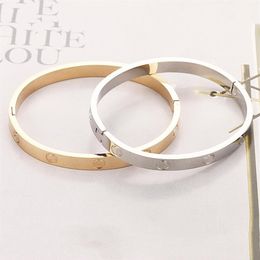 logo Screw bracelet women stainless steel gold bangle Can be opened couple simple Jewellery gifts for woman Accessories whole ch300D