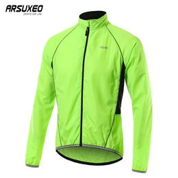 Cycling Jackets ARSUXEO Men Cycling Jacket Windproof Waterproof Bike Jerseys Clothing Running Windbreaker Thin Bicycle Wind Coat Reflective 231201