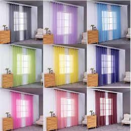 Curtain Terylene Solid Door Window Yarn Curtains European Style Living Room Balcony Bedroom Modern Multiple Colors