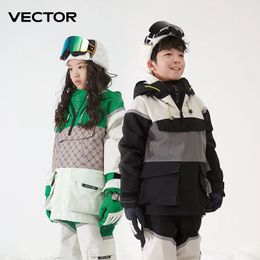 Skiing Suits VECTOR Ski Wear Children Hooded Sweater Reflective Boys and Girls Thickened Warmth Waterproof Equipment Suit 231202