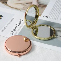 Compact Mirrors Mini makeup mirror circular double-sided foldable portable travel small mirror enlarged glass household products 231202