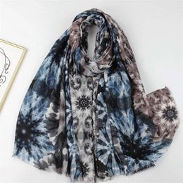 Scarves 2023 Winter Cotton Viscose African Paisley Floral Fringe Shawls And Wraps Pashmina Stole Bufandas Muslim Sjaal 180 90Cm