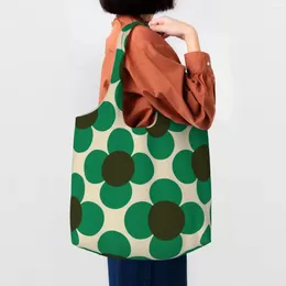 Shopping Bags Reusable Print Flower Emerald Orla Kiely Bag Women Canvas Shoulder Tote Durable Groceries Shopper Handbag Gift