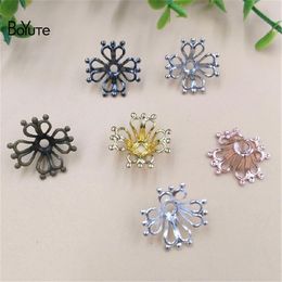 BoYuTe 50 Pieces Lot Whole Metal Brass Stamping 17MM Filigree Flower Bead Caps Diy Hand Made Jewelry Accessories Parts270o