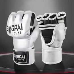 Sports Gloves Boxing Half Finger Man Glove Combat Sandboxing Training for Actual Unisex Punching Bags Breathable 231202