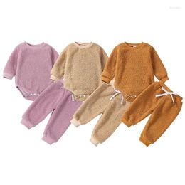 Clothing Sets Baby Boy Girls Clothes Fall Toddler Outfits Long Sleeve Soft Warm Romper Pants 2PCS Set For Infant Winter