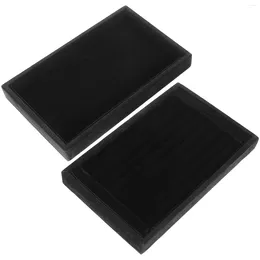 Jewelry Pouches 2 Pcs Suede Tray Ring Display Displays Selling Box Multiple Rings Sponge Holder