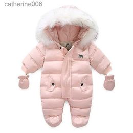 Clothing Sets Autumn Winter Baby Clothes Newborn Infant Baby Boy Girl Romper Thick Hooded Toddler Kids Jumpsuit Outdoor Warm Children CoatL231202