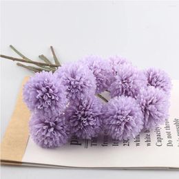 Decorative Flowers 5Pcs Artificial Flower Simulation Chrysanthemum Hydrangea Wedding Decoration Craft Vases Arrangement