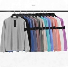 Men's Hoodies Sweatshirts Designers Stones Island Classic Badge Long Sleeve Bottom Shirt Men and Women Couples Loose Simple Cotton4884