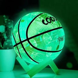 Wrist Support Birthday Present Reflective Glow Basketball Size 5 6 7 Outdoor Street Cool Balls Glowing Luminous Basketballs Child Youth Adults 231202