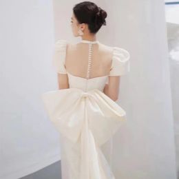 Urban Sexy Dresses Bride dresses satin Wedding Dress big bowket simple civi prom gala formal occasion H111 231202