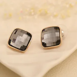 Stud Earrings Arrival Multicolor Square Classic Mosaic Crystal S Women's Fashion Stainless Steel Needle