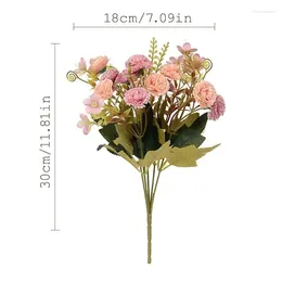 Decorative Flowers Simulation Lilac Bouquet Silk Fake Green Plant Valentine's Day Gift Artificial Flower Red Floral El Decoration