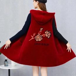 Women's Vests Imitation Mink Velvet Vest Sleeveless Jacket 2024 Spring Autumn Female Fashion Mid Length Warm Korean Sweater