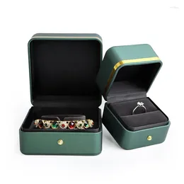 Jewellery Pouches Bracelet Box 9x9x3.5cm Colour Gold Jade Packaging