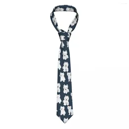 Bow Ties Westie Necktie 8 Cm West Highland Terrier Dog Cute Puppy Neck Tie For Mens Suits Accessories Cravat Wedding Office