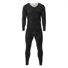 Men's Thermal Underwear Set Undershirt Kit Warm Base Layer Bottom Breathable Fleece Long Johns Top For Men