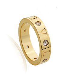 large Colour diamond ring brand Jewellery lettering ring men and women stainless steel ring engagement rings for women4025745