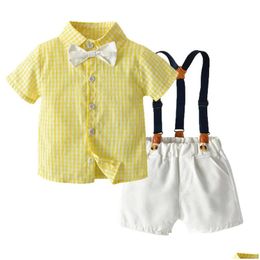 Clothing Sets Plaid Brother And Sister Kids Matching Outfits Boys Gentleman Suitaddprincess Girls Tutu Dress Children Clothes Jyf Drop Dhgbq