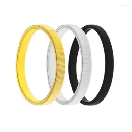 Bangle Fashionable Stainless Steel Men's Spring Elastic Bangles Hip-hop Punk Armband Sleeve Hoop Casual Sports Party Jewellery Gift