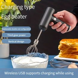 1pc, Electric Hand Mixer With Whisk, USB Chargeable Egg Beater, Multifunctional Electric Hand Mixer, For Cream Making, Baking, Cooking, Baking Tools, Kitchen Accessories