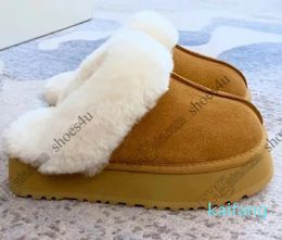 Sheepskin Shearling Classic Ultra fashion windtight Winter Mules Women Men Snow Shoes Suede booties