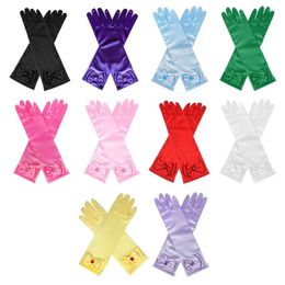 Hair Accessories Long Satin Gloves For Flower Girls White Charm Birthday Party Kids Children's Finger