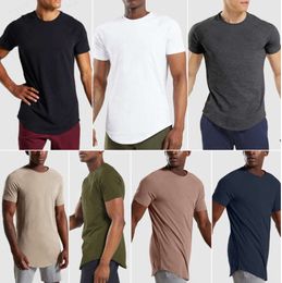 LL-FZ852 Mens T-Shirts Tops Gym Clothing Summer Exercise Fitness Wear Sportwear Running Loose Short Sleeve Shirts