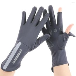 Cycling Gloves Sunscreen Bike Expose Two Fingers UV Resistant Thin Summer Anti-skid Breathable Touch Screen