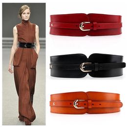 Belts Western Cow leather Elastic Women Cummerbund Fashion Rivet Dress OverCoat Women Wide Belt 231202