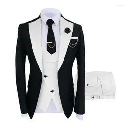 Men's Tracksuits DV006 White Wedding Party Costume Clothing Casual Host Suit Regular Fit Tuxedo 2 Peices Sets Jacket Pants