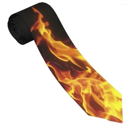 Bow Ties Bright Fire Necktie Men Women Fashion Polyester 8 Cm Wide Burning Neck For Suits Accessories Business